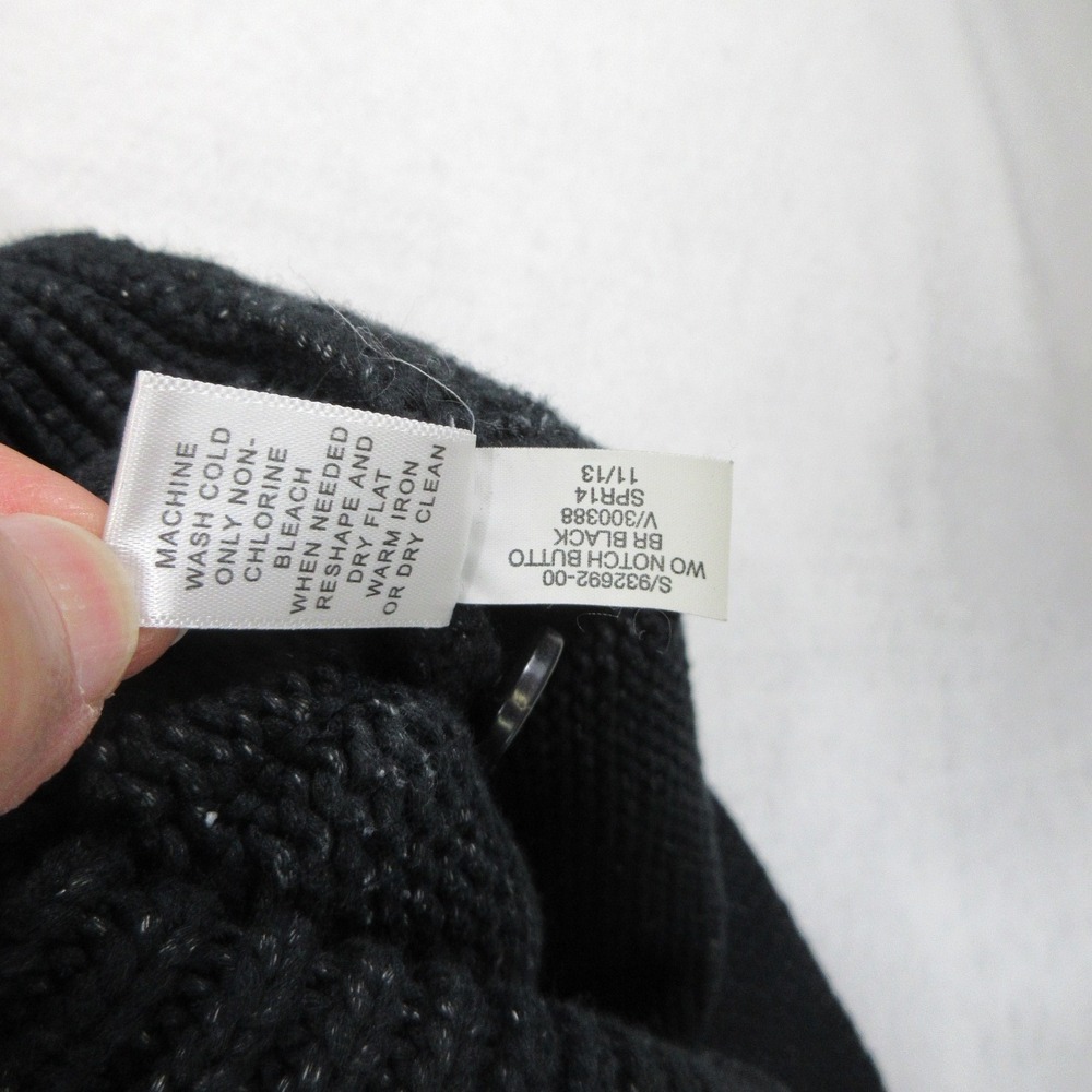 Banana Republic Men Sweater L Cardigan Black Button Front Ribbed Knit Collar - Picture 6 of 10